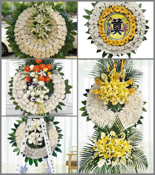 山东青岛胶州市胶东街道大痳镇湾二村花圈速递